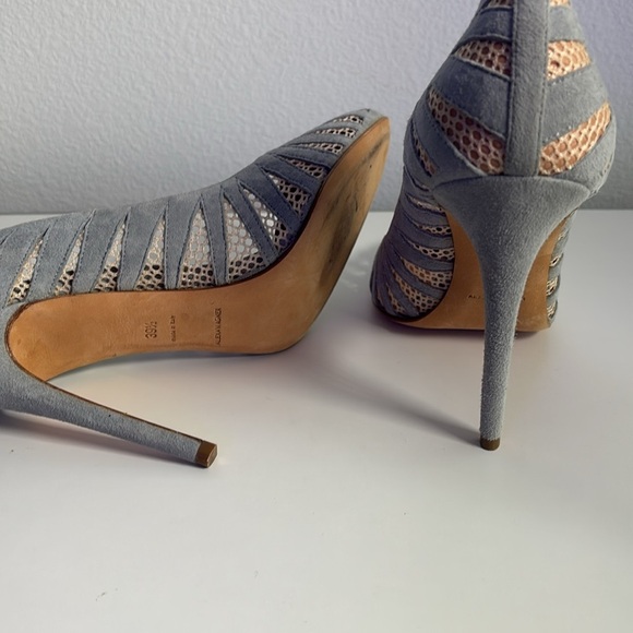 Alexa Wagner Women’s Chambray Blue Lace Heels 39.5 - Picture 5 of 6